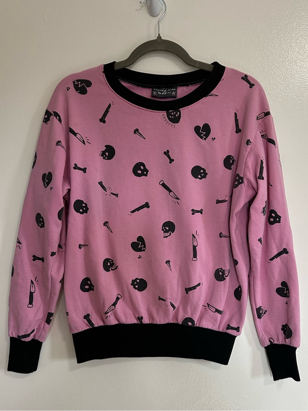 Cherry Look by RF45 Pink Goth Print Rockabilly, Pin-up Sweatshirt